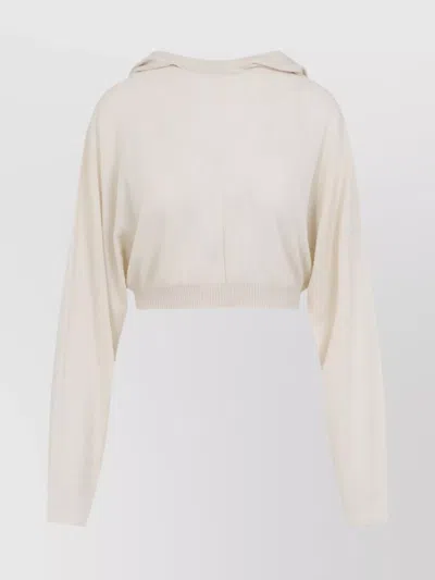 RICK OWENS CROPPED HOODED TUNIC PULLOVER