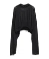 Rick Owens Crop Hoodie In Black
