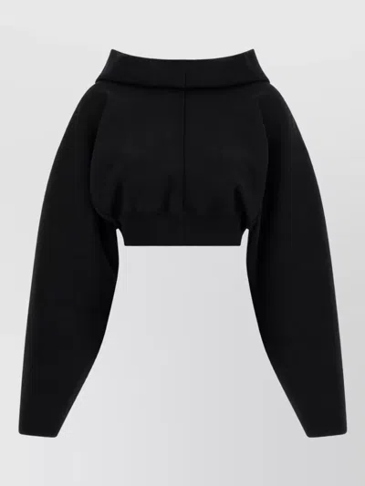 Rick Owens Cropped Hoodie In Black