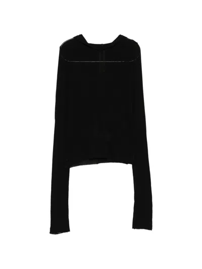 Rick Owens Cropped Hoodie In Black