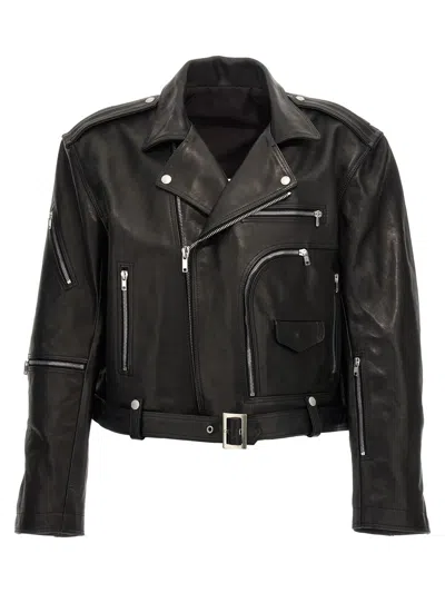 Rick Owens Cropped Jumbo Bauhaus Stooges Jacket In 09 Black