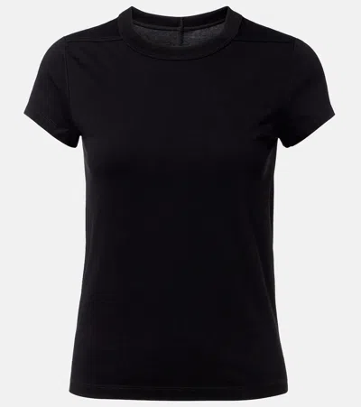 Rick Owens Cropped Level Cotton Jersey T-shirt In Black