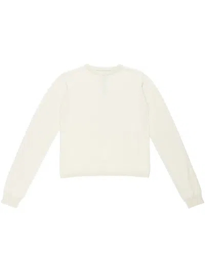 Rick Owens Cropped Level Sweater In White