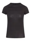 Rick Owens Sheer Fabric Cropped Level T-shirt In Black