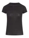 Rick Owens Sheer Fabric Cropped Level T-shirt In Black
