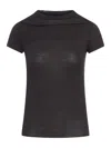 Rick Owens Sheer Fabric Cropped Level T-shirt In Black
