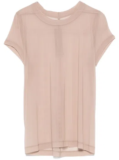 Rick Owens Cropped Level T-shirt In Nude