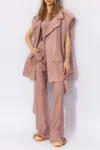 Rick Owens Biker-style Leather Waistcoat In Pink