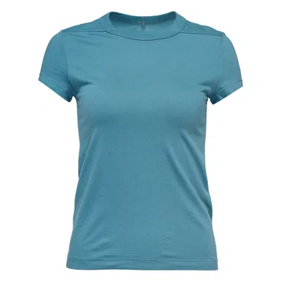 Rick Owens Cropped Level Tee Classic Cotton In Blue