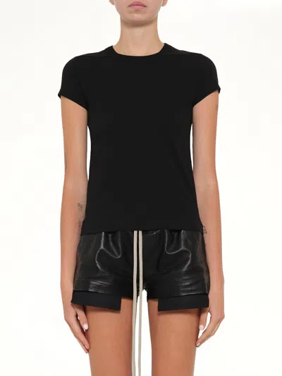 Rick Owens Cropped Level T-shirt In Black