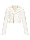 Rick Owens Belted Asymmetrical Zip Jacket In White