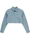 Rick Owens Cropped Overshirt In Blue