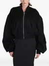 Rick Owens Cropped Oversized Bomber Jacket In Black