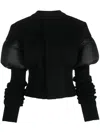 Rick Owens Bouchon Padded-panel Wool Jacket In 黑色