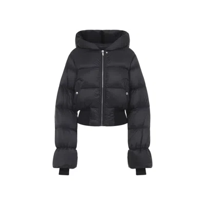 RICK OWENS CROPPED PUFFER JACKET WITH HIGH COLLAR