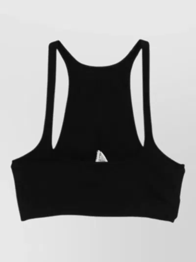 Rick Owens Cropped Racerback Sleeveless Loungewear Top In Black