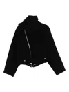Rick Owens Cropped Scarf Flight Jacket In Black