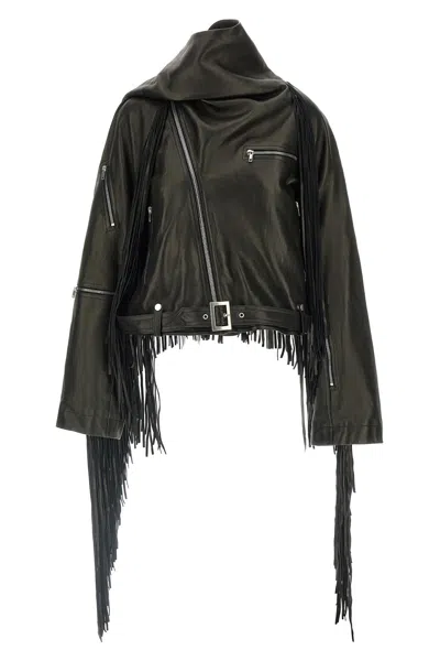 RICK OWENS 'CROPPED SCARF FLIGHT' JACKET