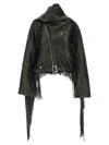 Rick Owens Cropped Scarf Flight Puffer Jackets Black In Black