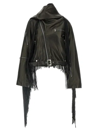 RICK OWENS 'CROPPED SCARF FLIGHT' JACKET