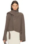 Rick Owens Cropped Scarf Flight Jacket In Brown