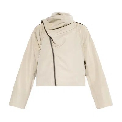 Pre-owned Rick Owens Cropped Scarf Flight Jacket 'sand' | Brown | Women's Size Onesize