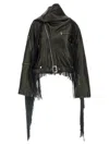 Rick Owens Cropped Scarf Flight Puffer Jackets Black In Black