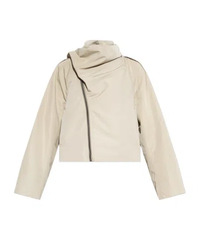 Rick Owens Cropped Scarf Jacket In Brown