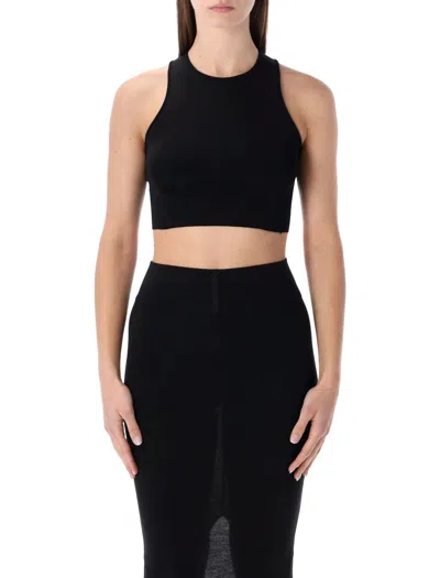 Rick Owens Cropped Sleeveless Mini Tank Top In Black