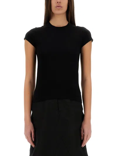 Rick Owens Short-sleeved Cotton T-shirt In Black