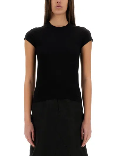 Rick Owens Cropped T-shirt In Black