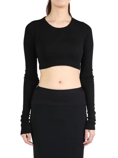 Rick Owens Cropped T-shirt In 09 Black