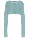 Rick Owens Cropped T-shirt In Blue