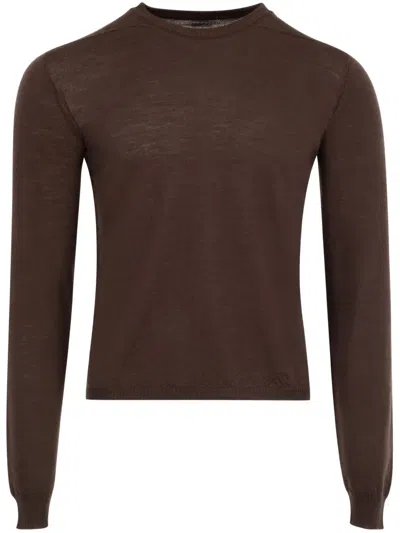 Rick Owens Cropped T-shirt In Brown