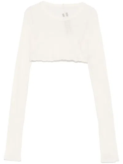 Rick Owens Cropped T-shirt In White