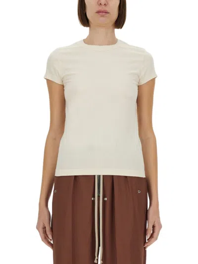 Rick Owens Cropped T-shirt In Beige