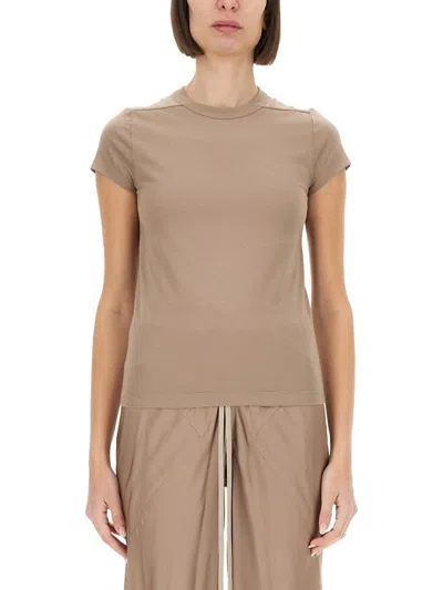 Rick Owens Cropped T-shirt In Nude
