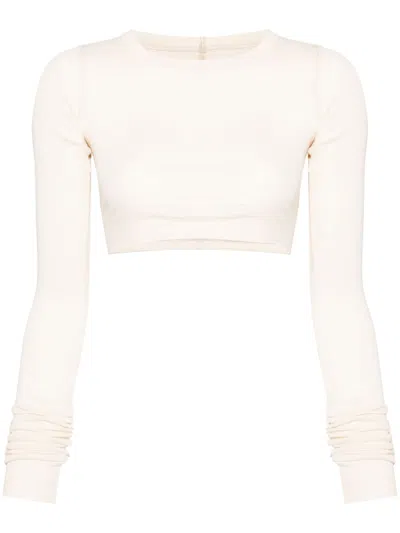 Rick Owens Cropped T-shirt In White