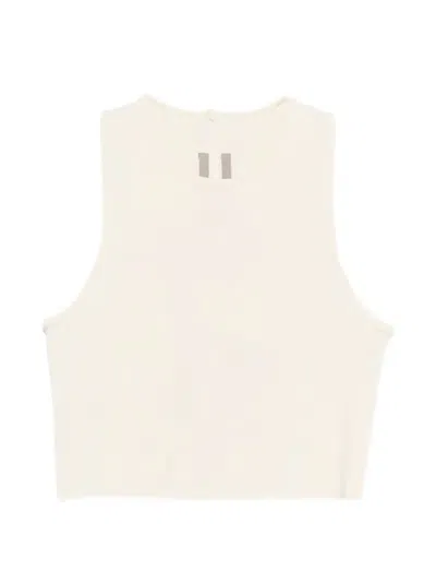 Rick Owens Cropped Tank Top In White