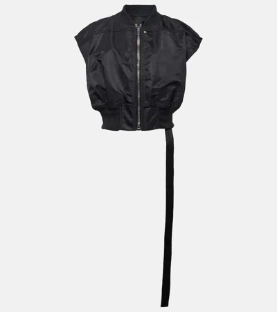 Rick Owens Cropped Technical Waistcoat In Black