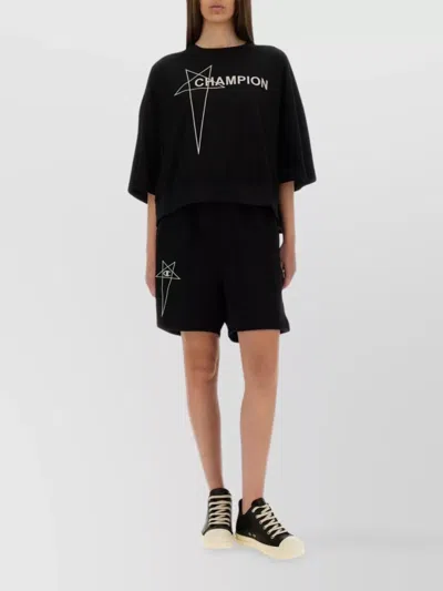 Rick Owens Cropped "tommy T" T-shirt In Black
