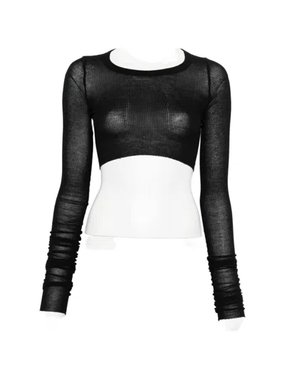 Rick Owens Cropped Top In Black