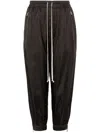Rick Owens Drop-crotch Drawstring Cropped Trousers In Black