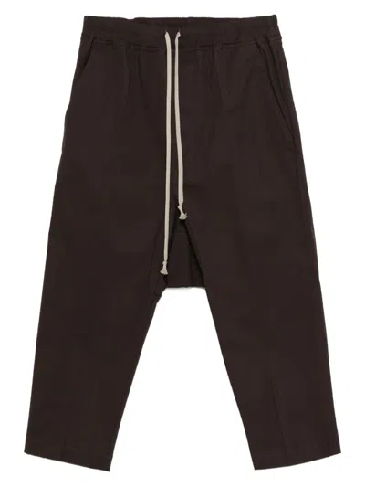 Rick Owens Cropped Track Pants In Brown