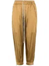 Rick Owens Charmeuse Track Pants In Gold