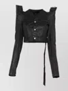 Rick Owens Black Solid V Neck Jacket In Black