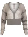 Rick Owens Long Sleeve V Knit Sweater In Grey