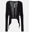 Rick Owens Cropped Virgin Wool Sweater In Black
