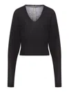 Rick Owens Cropped Wool Sweater In Black