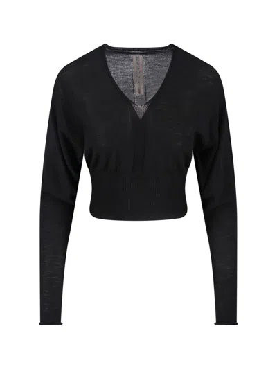 RICK OWENS CROPPED WOOL SWEATER
